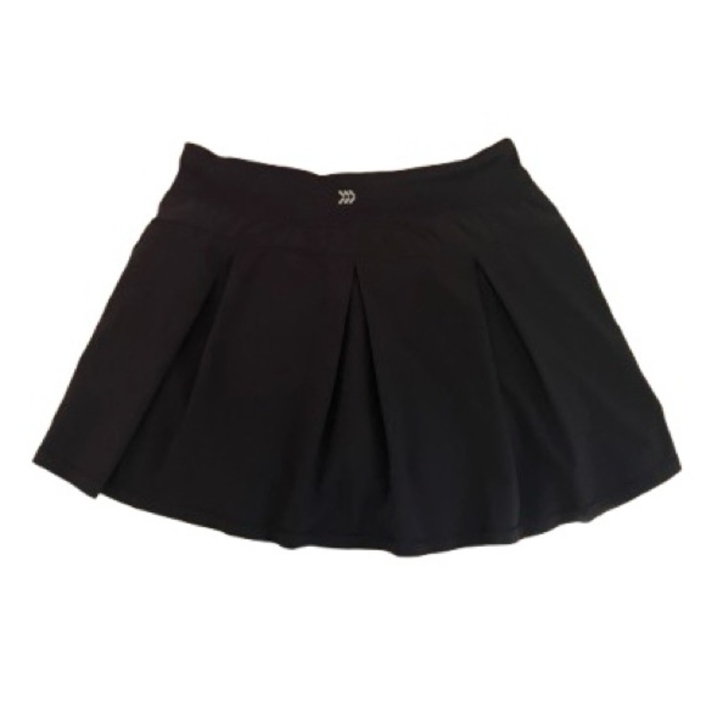 Women's Black Skater Skirt with Subtle Logo
